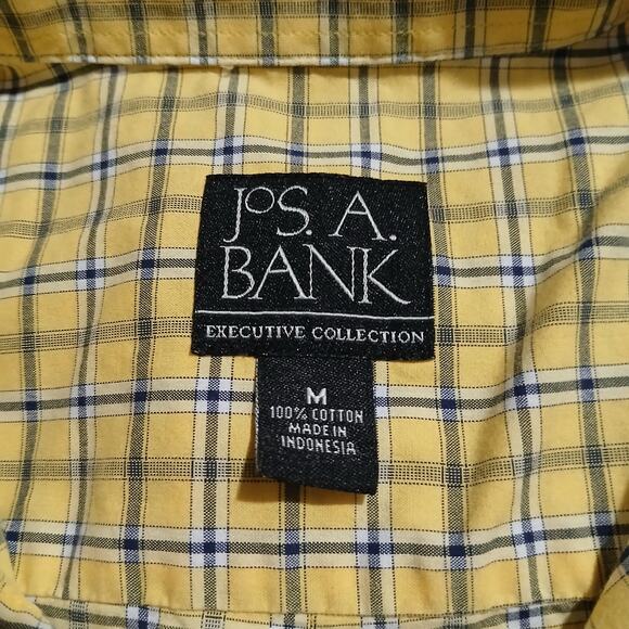 Jos.A.Bank Executive Collection Medium Long-Sleeved Button-Up Yellow/Blue Plaid - Picture 2 of 8